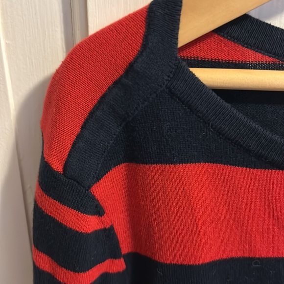 Navy/Red striped sweater. Wide neck. Nautical style! - Picture 2 of 3